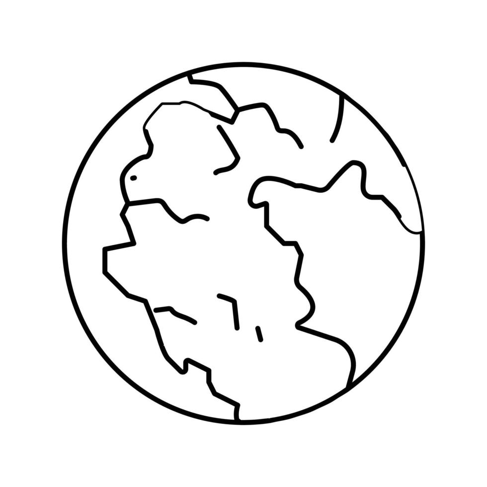 Pangäa Erde Kontinent Karte Linie Symbol Vektor Illustration