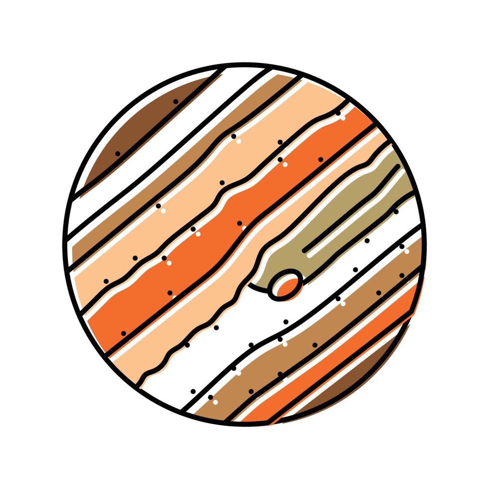 Jupiter Planet Farbe Symbol Vektor Illustration