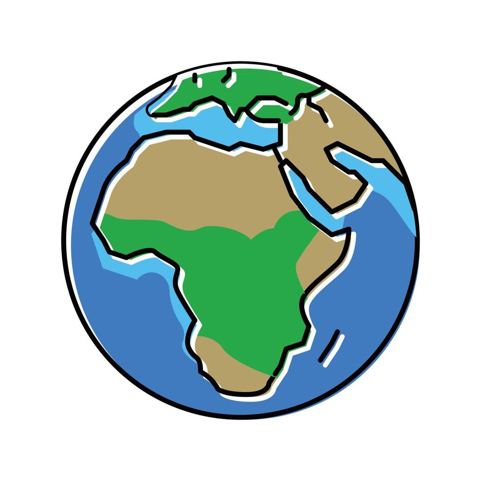 afrika jord planet Karta Färg ikon vektor illustration