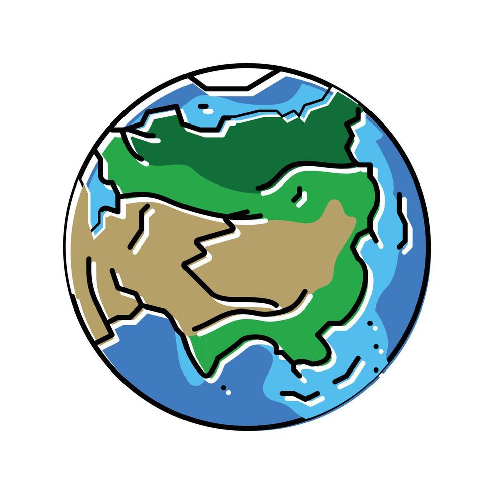Asien jord planet Karta Färg ikon vektor illustration