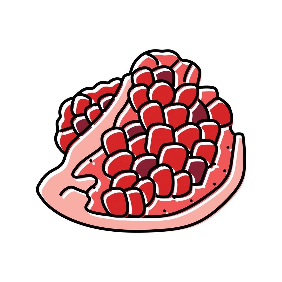 Schnitt Granatapfel Obst Farbe Symbol Vektor Illustration