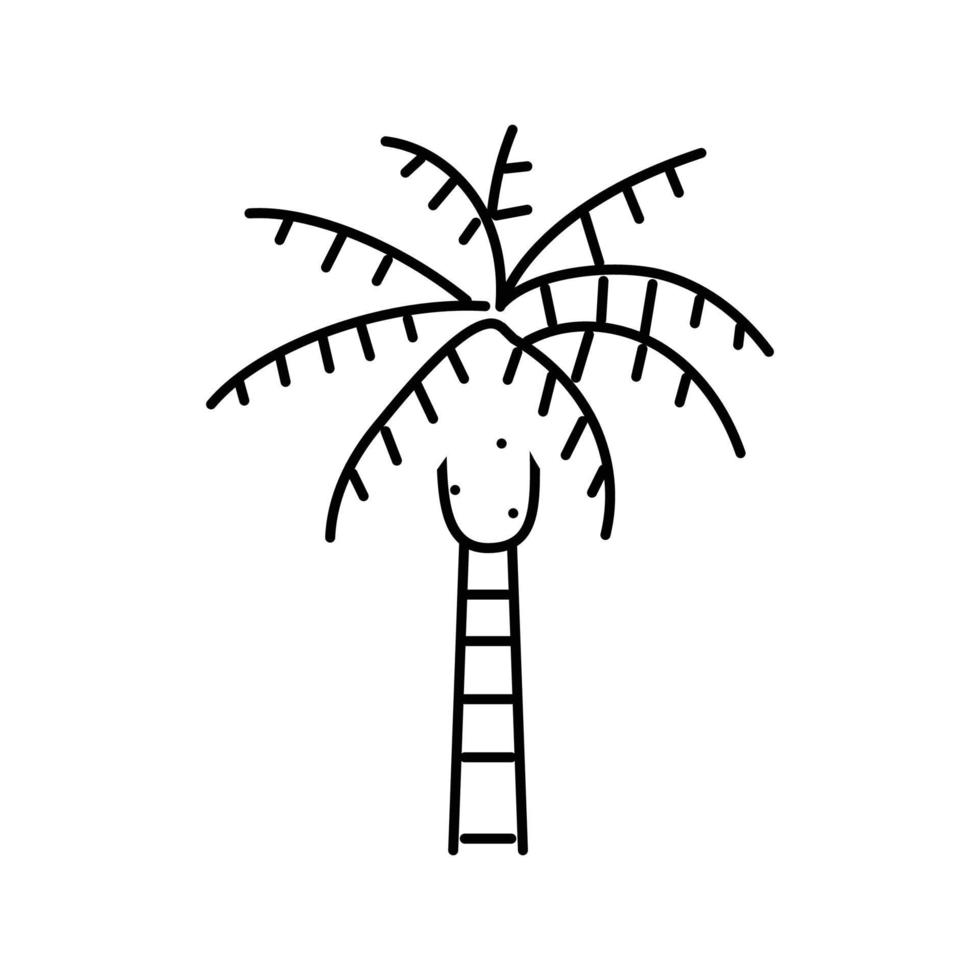 Königin Palme Baum Linie Symbol Vektor Illustration