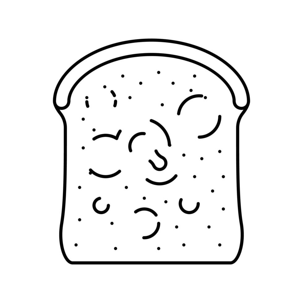 bröd rutten mat linje ikon vektor illustration