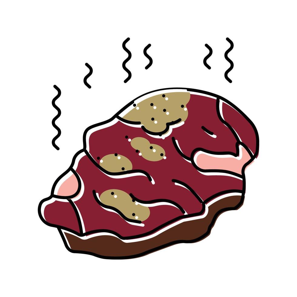 Fleisch verfault Essen Farbe Symbol Vektor Illustration