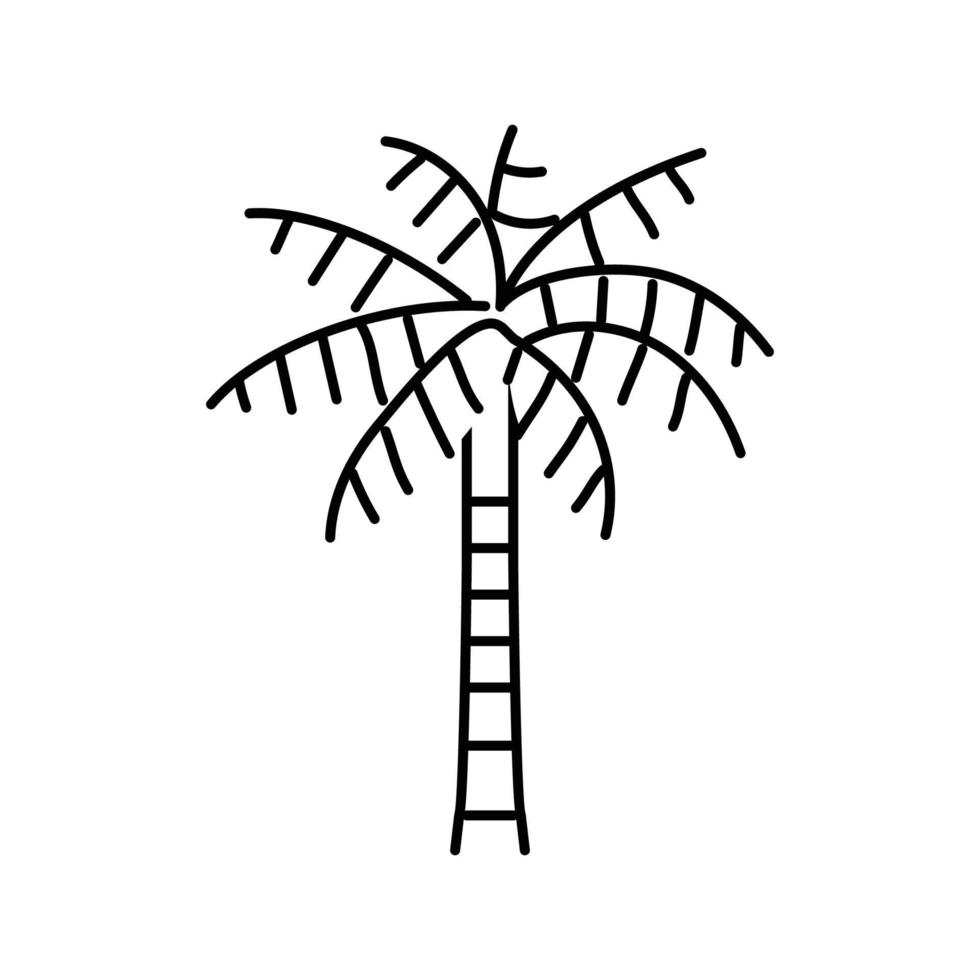 Kokosnuss Palme Baum Linie Symbol Vektor Illustration