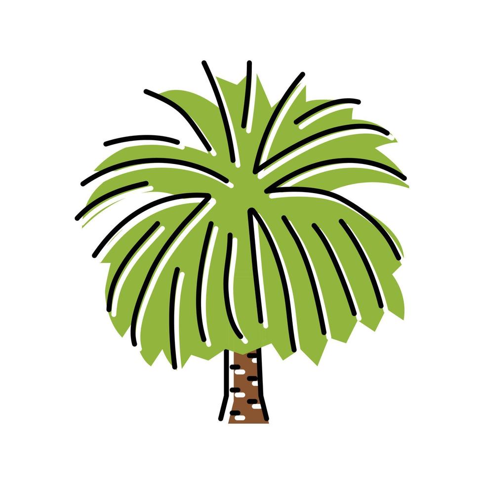 Kanarienvogel Insel Datum Palme Farbe Symbol Vektor Illustration