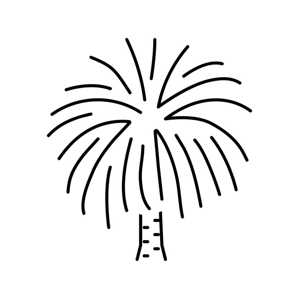Kanarienvogel Insel Datum Palme Linie Symbol Vektor Illustration
