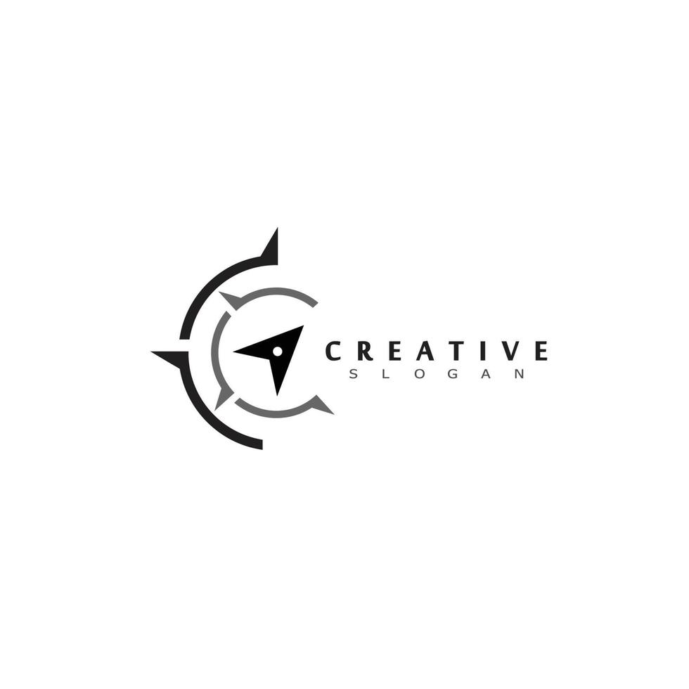 kreativ kompass koncept logotyp formgivningsmall vektor