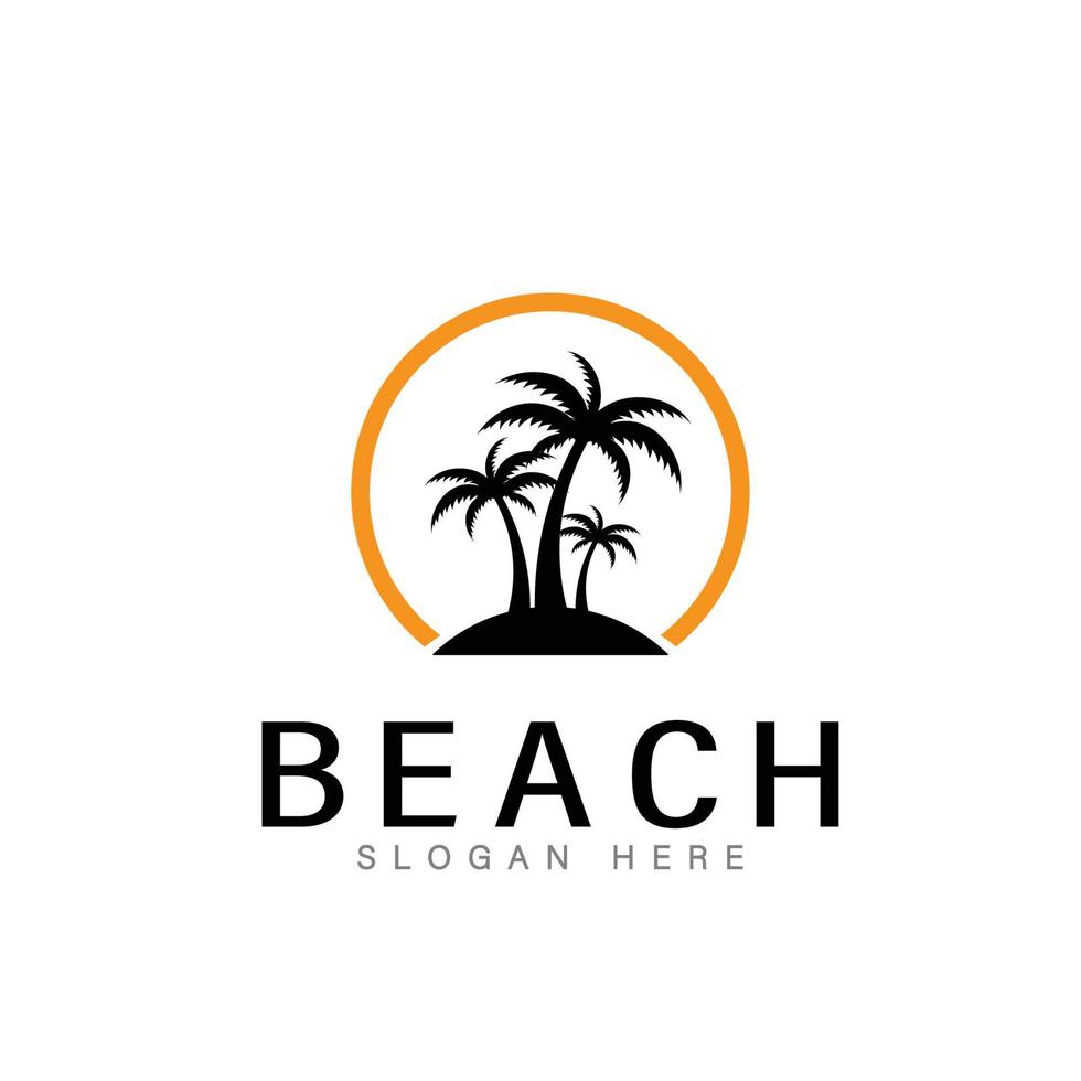 strand sommar logotyp vektor illustration
