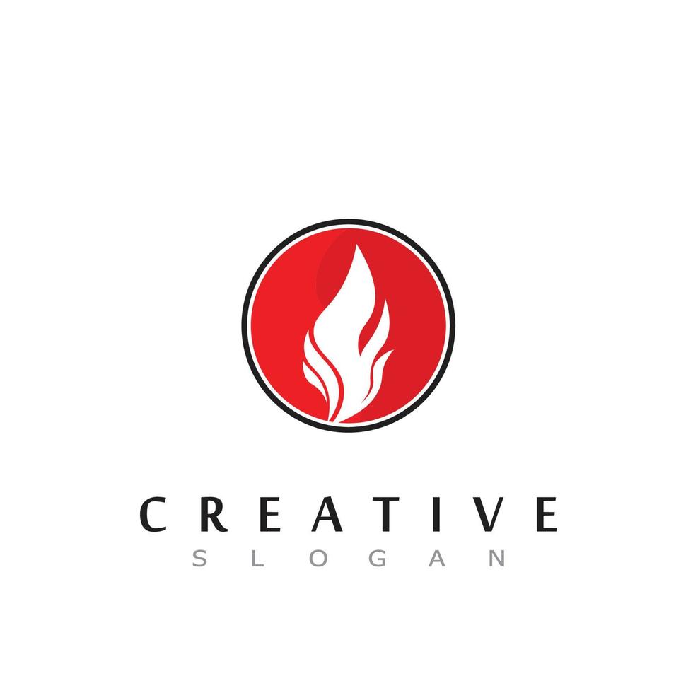 Flamme oder Feuer Logo Design Vektor