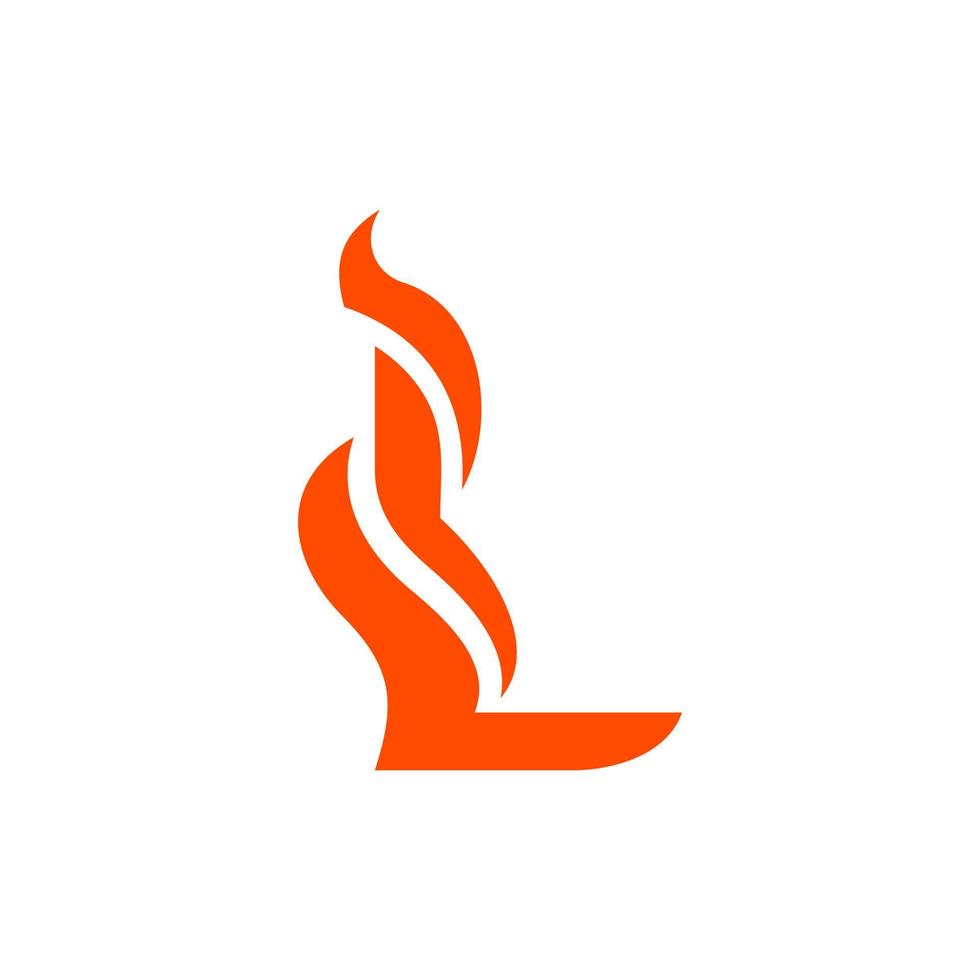 Flamme Brief l kreativ Geschäft Logo vektor