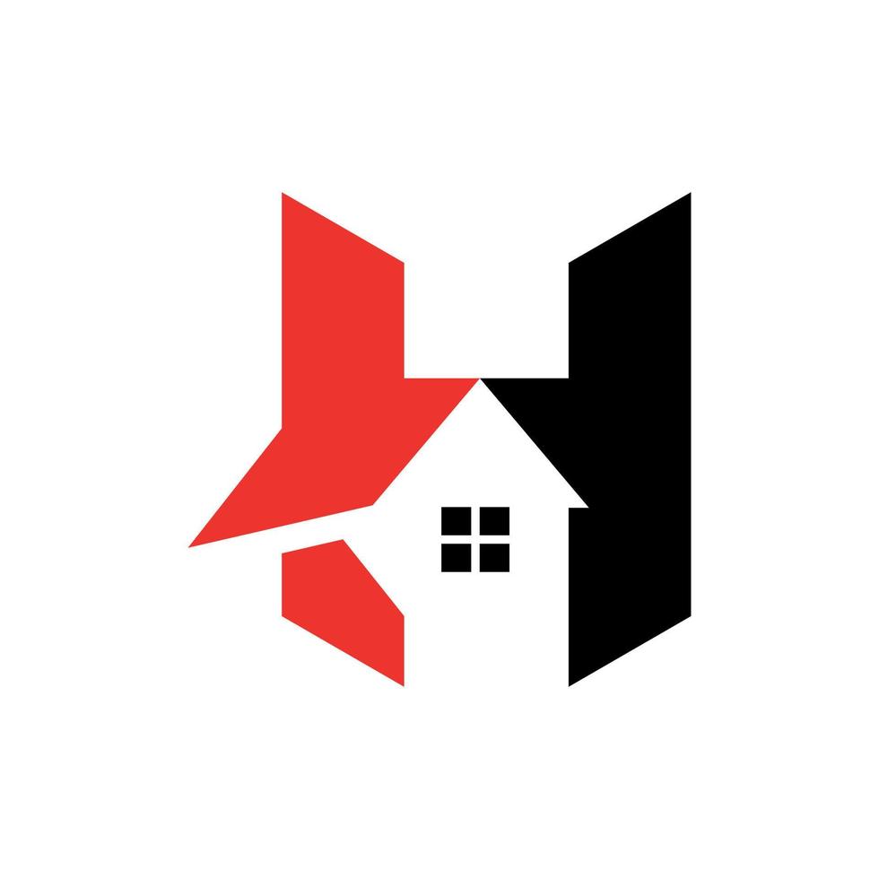 brev h hus geometrisk modern logotyp design vektor