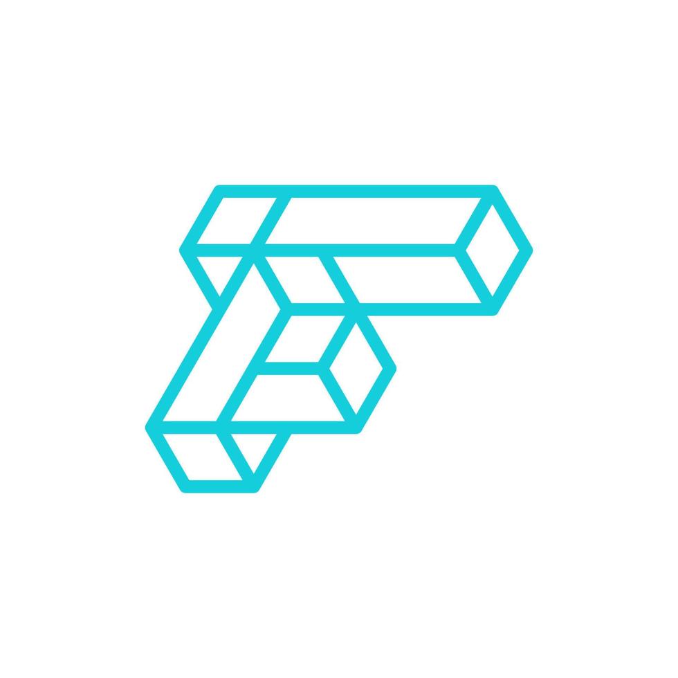 Brief f Block geometrisch Stil kreativ Logo vektor