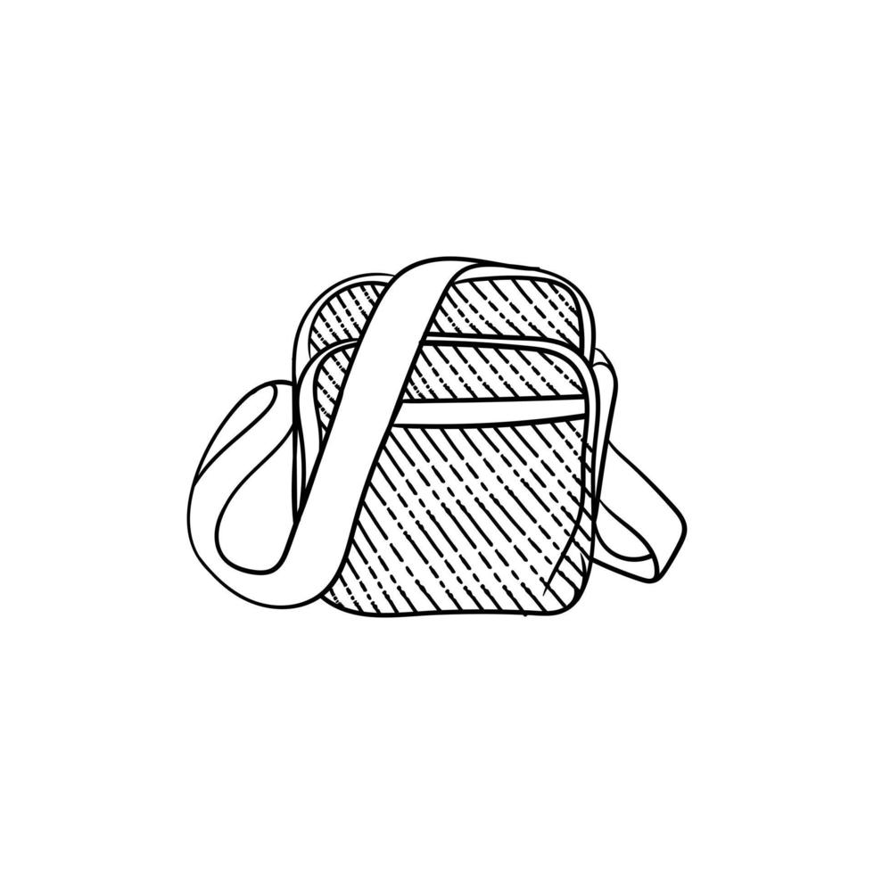 Hand Tasche Schule Jahrgang Kunst Illustration Design vektor