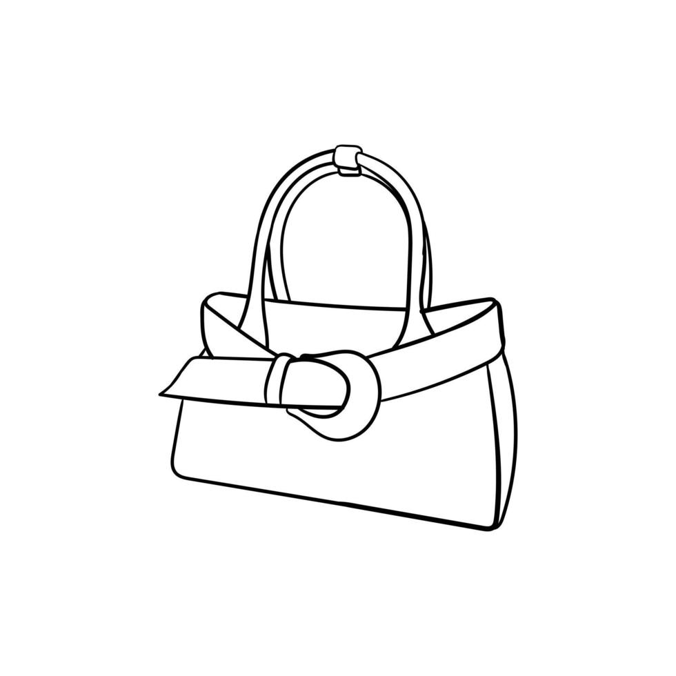 Frau Tasche Schönheit Linie kreativ Design vektor