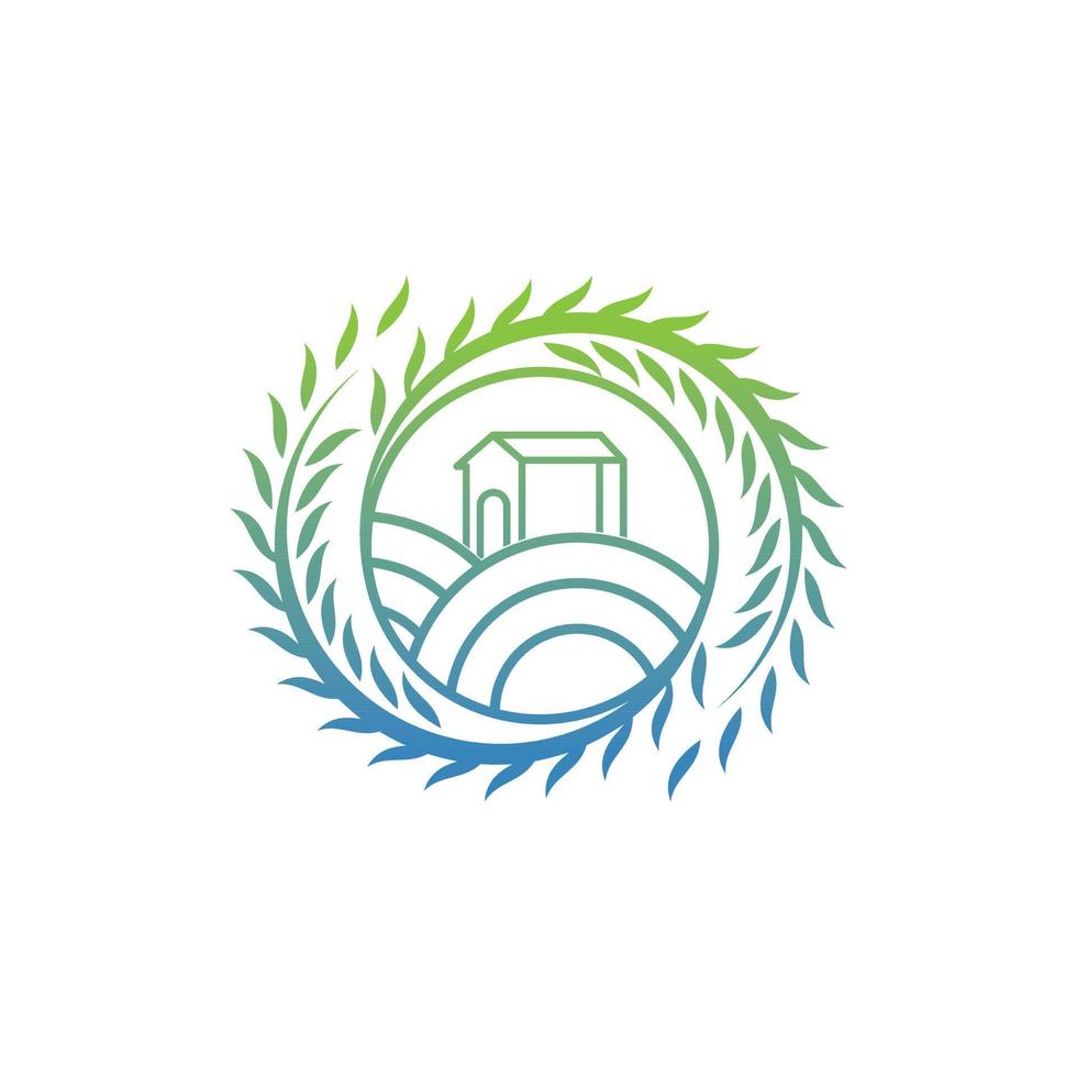 Zuhause Landwirtschaft Kreis Natur kreativ Logo vektor