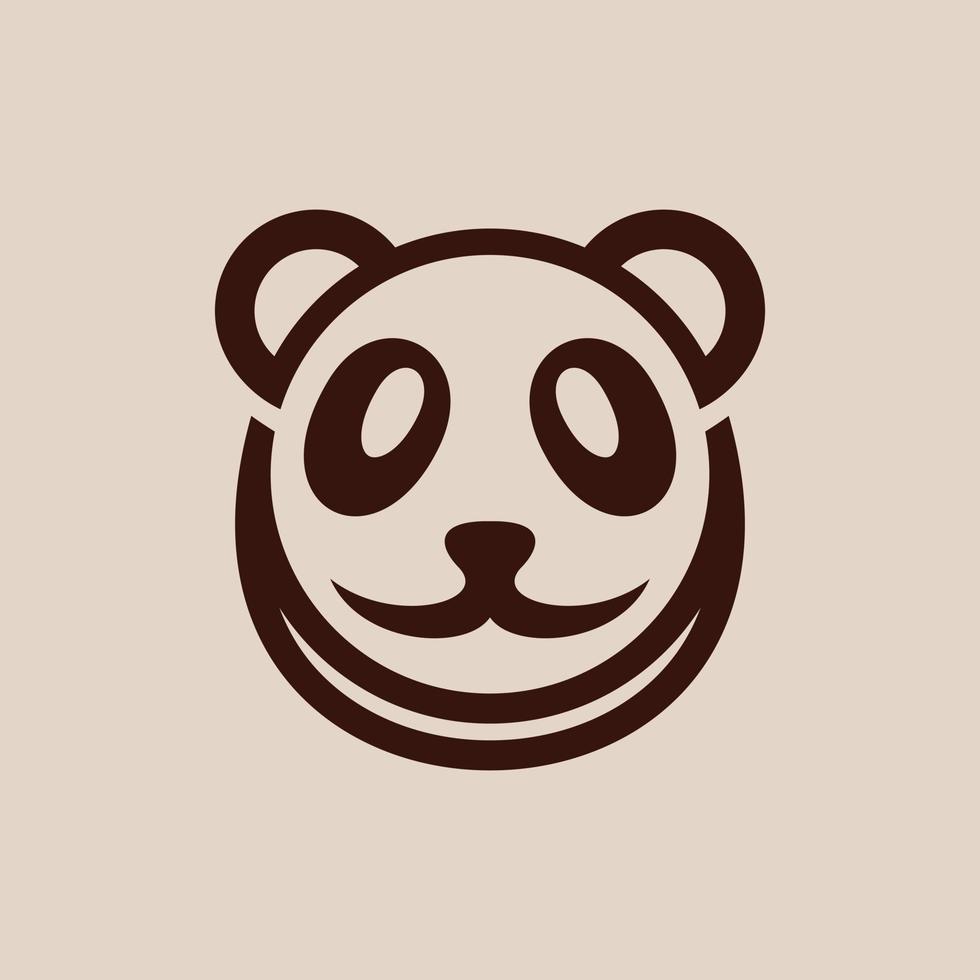 modern panda huvud ansikte enkel logotyp design vektor