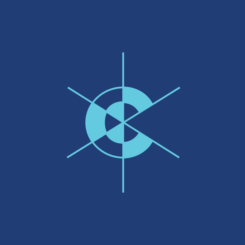 Brief c cirlce Architekt geometrisch Linie Logo vektor