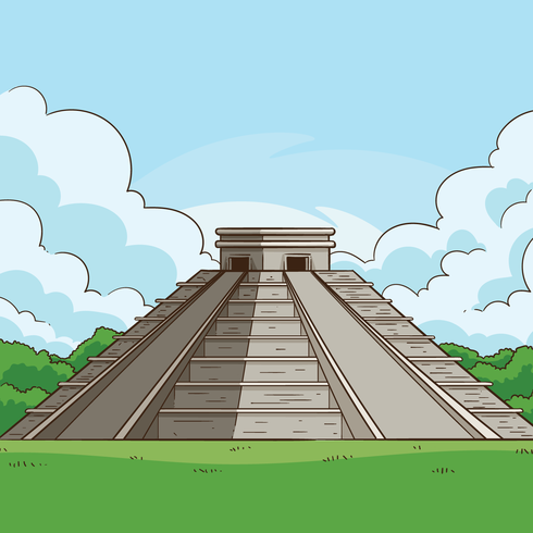 Maya Pyramiderna vektor