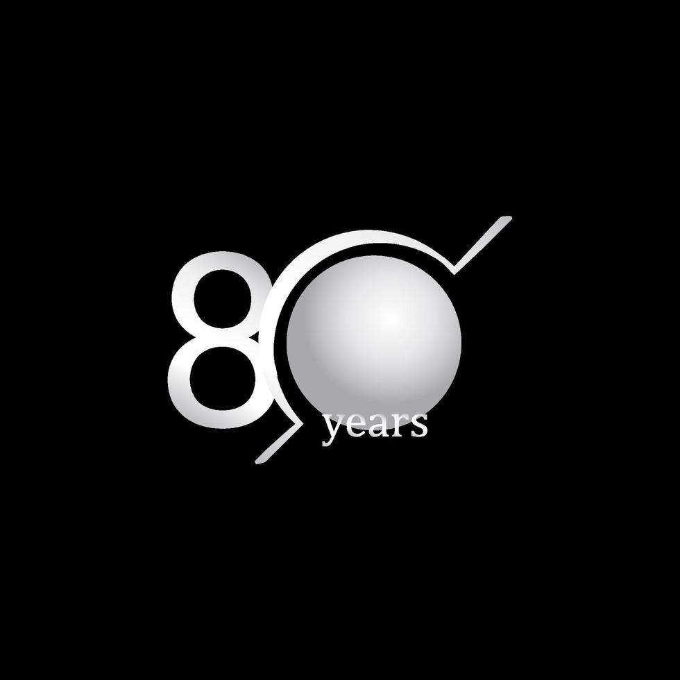 80 Jahre Jubiläumsfeier Kreis weiße Vektorschablonen-Designillustration vektor