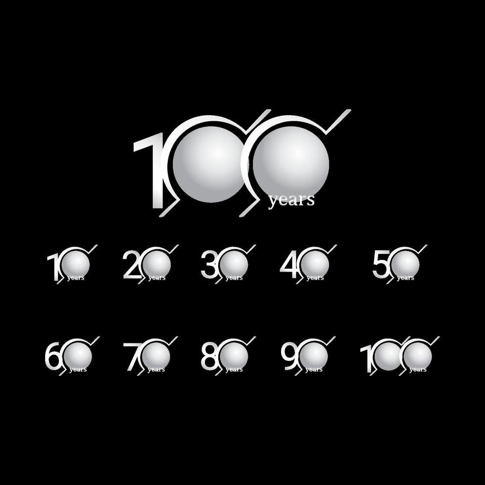 100 Jahre Jubiläumsfeier Kreis weiße Vektorschablonen-Designillustration vektor