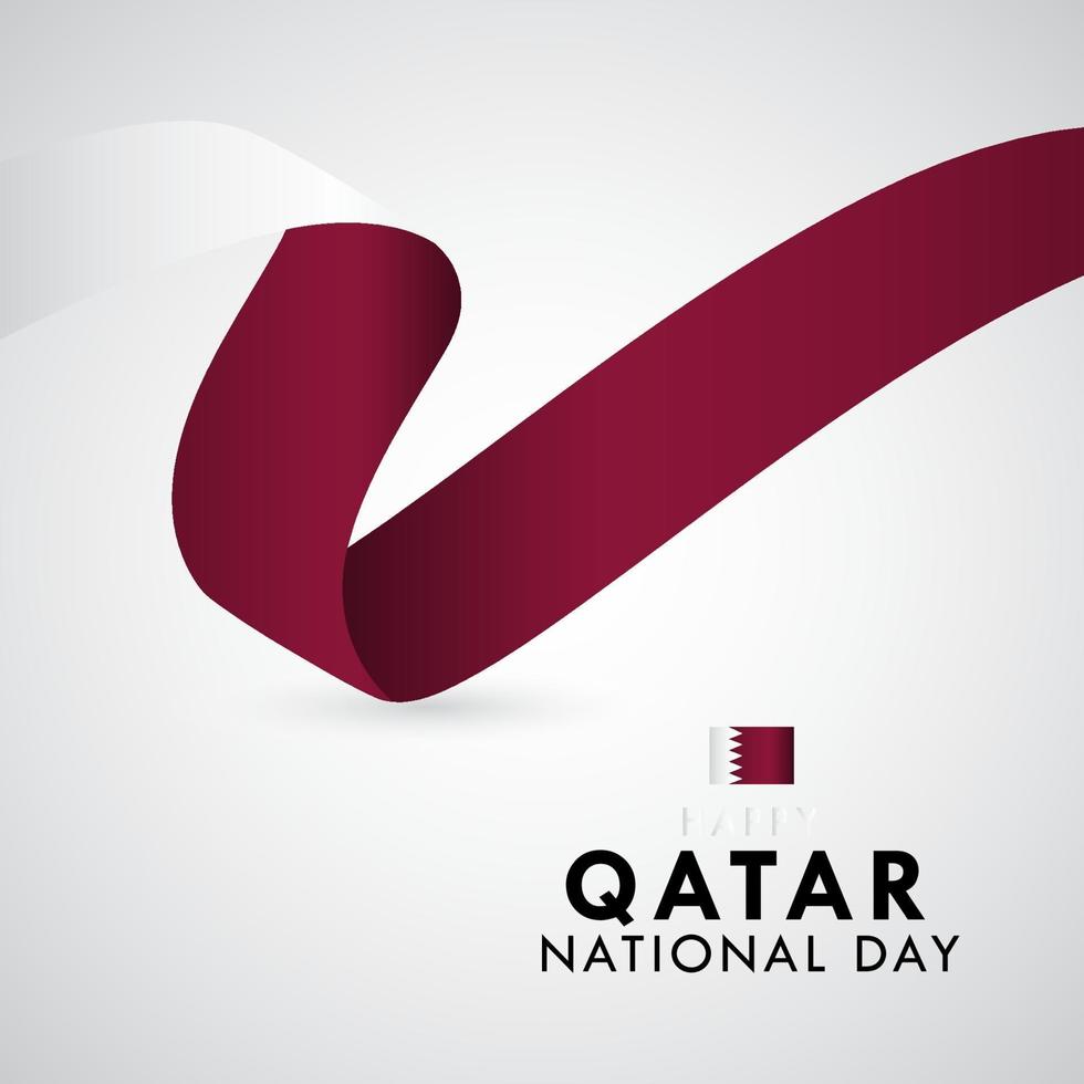 lycklig qatar nationaldag firande vektor mall design illustration