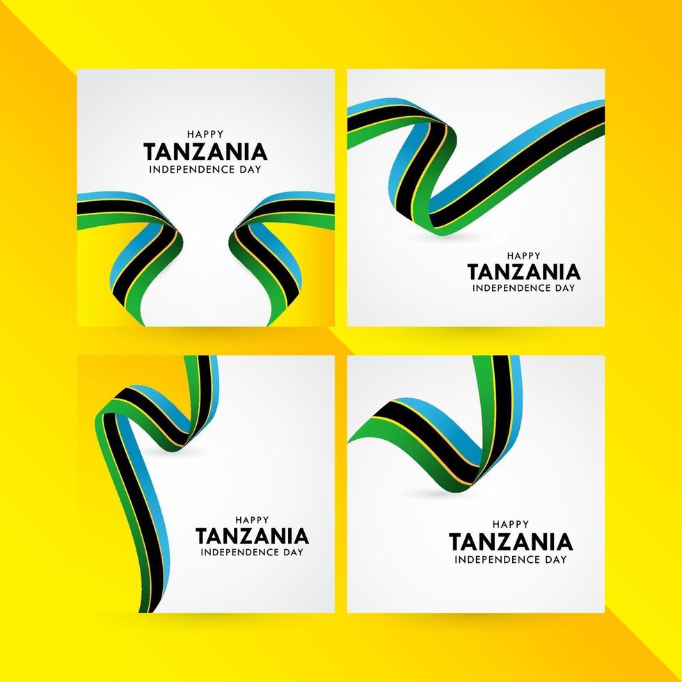 glad tanzania självständighetsdagen firande vektor mall design illustration