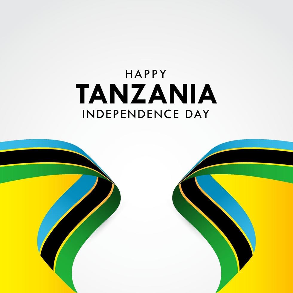 glückliche Tansania Unabhängigkeitstag Feier Vektor Vorlage Design Illustration