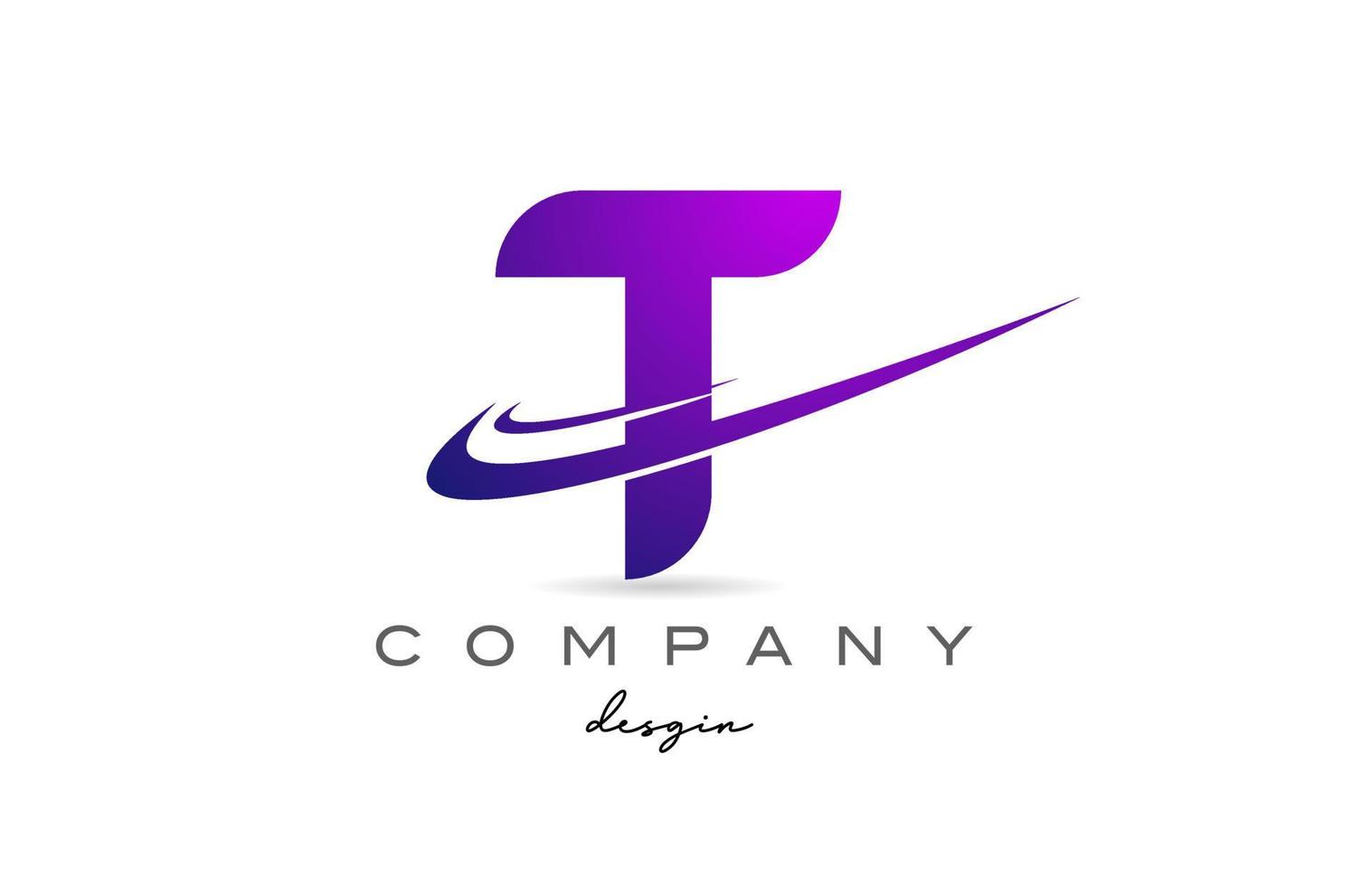 t lila alfabet brev logotyp med dubbel- susa. företags- kreativ mall design för företag och företag vektor