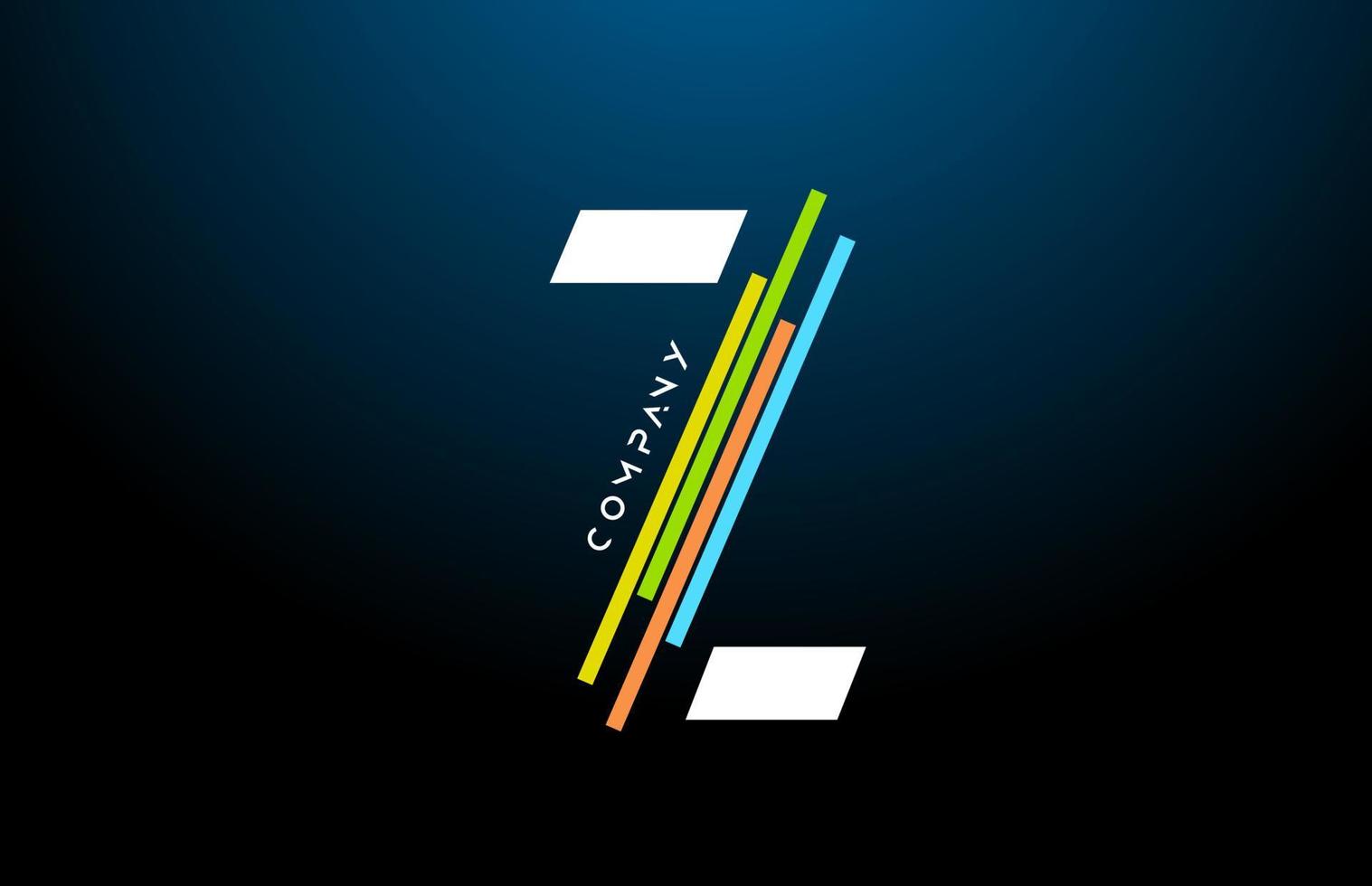 farbig z Alphabet Brief Logo Symbol Design mit Linie. kreativ Vorlage zum Geschäft und Unternehmen vektor