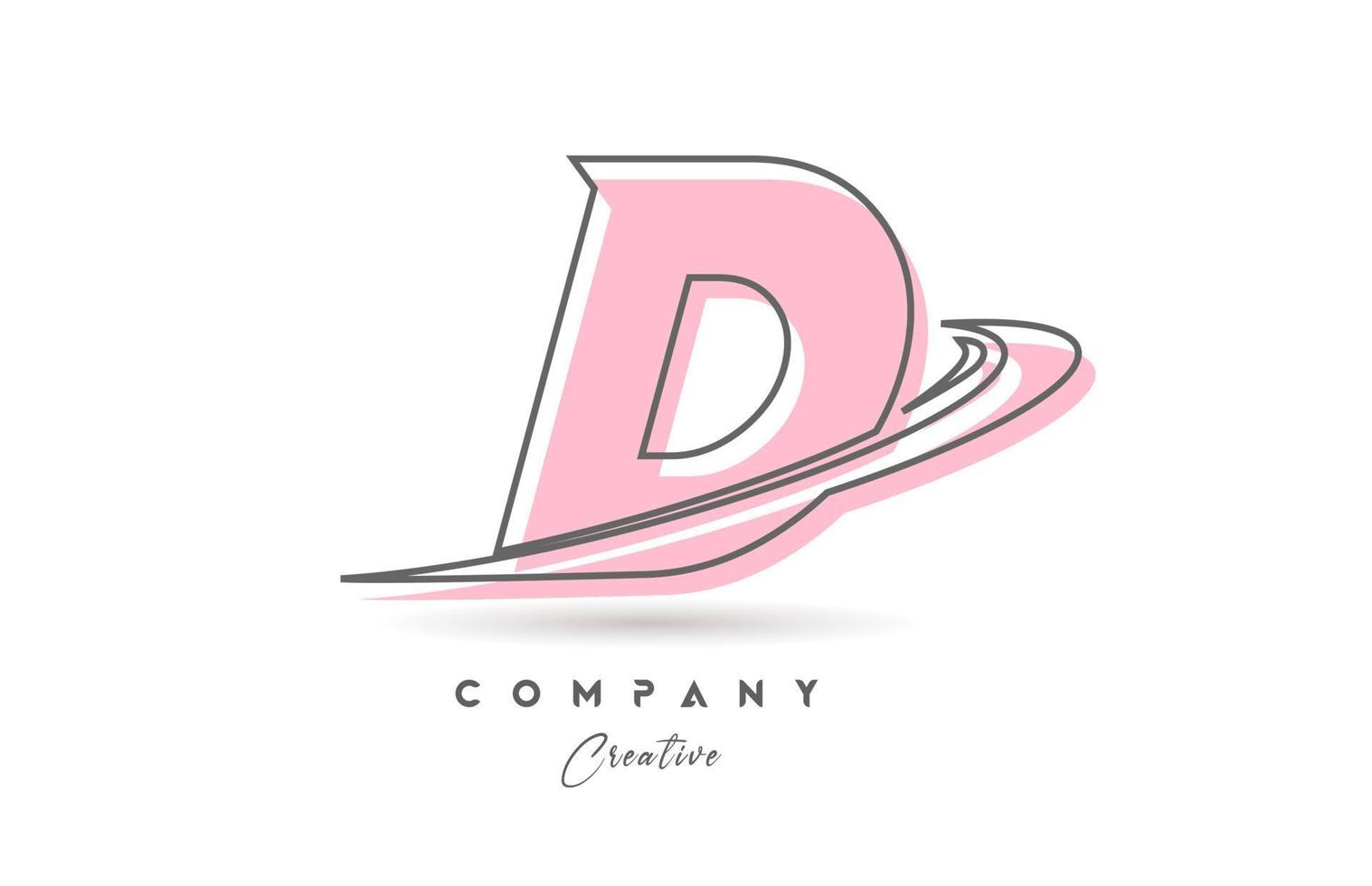 d Rosa grau Linie Alphabet Brief Logo Symbol Design mit rauschen. kreativ Vorlage zum Geschäft und Unternehmen vektor