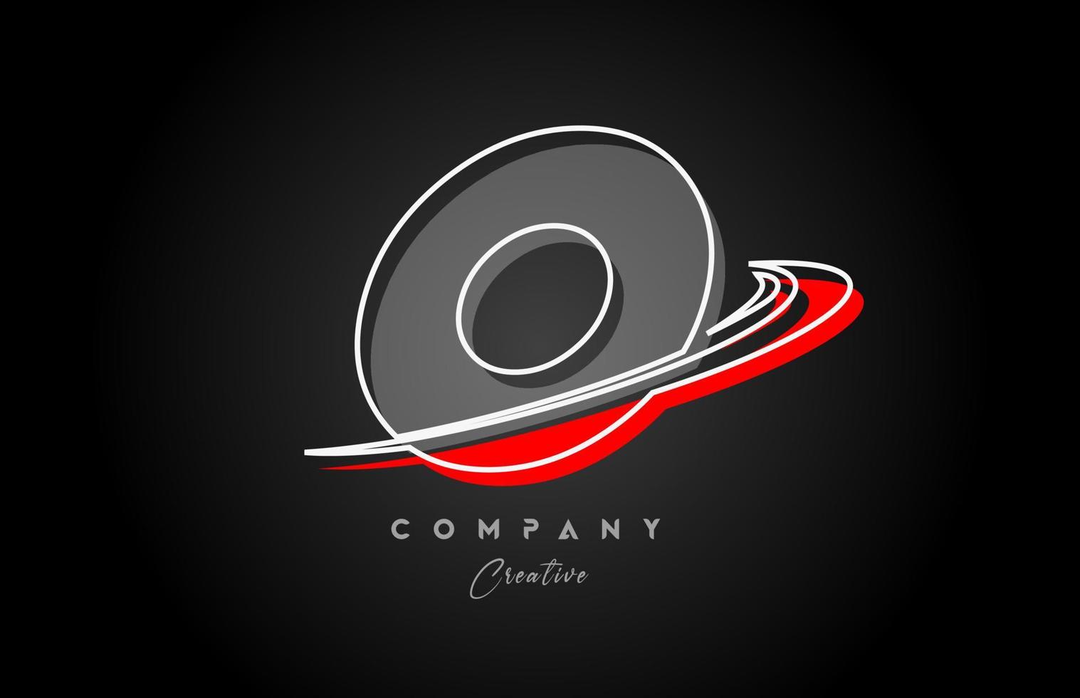 rot grau Linie Ö Alphabet Brief Logo Symbol Design mit rauschen und Schatten. kreativ Vorlage zum Unternehmen und Geschäft vektor