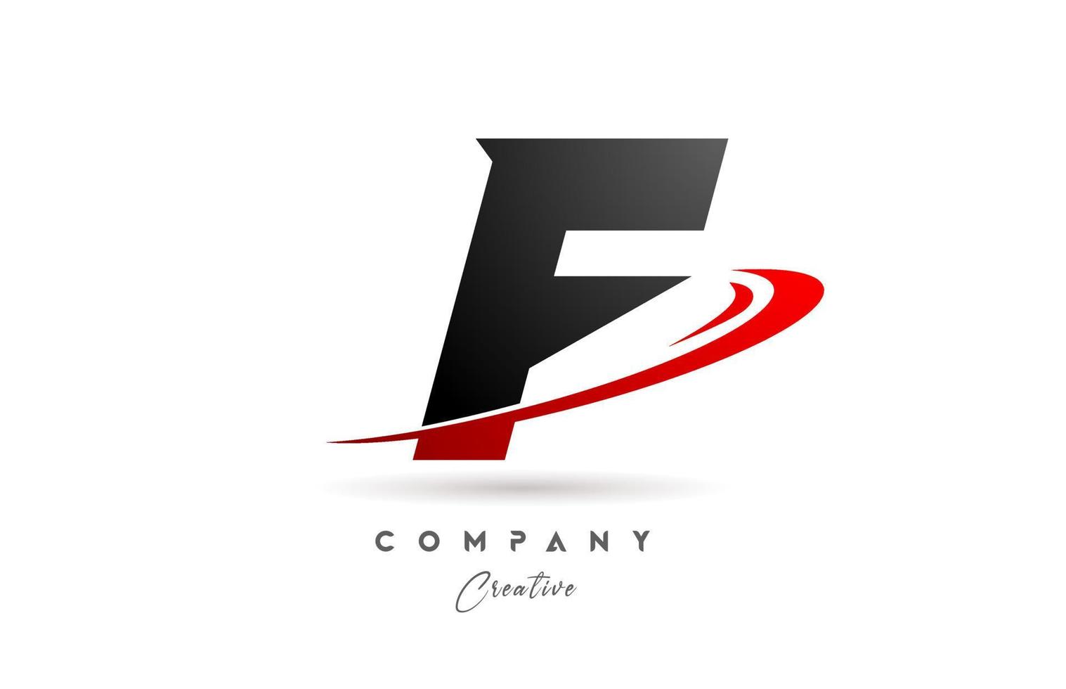 schwarz grau f Alphabet Brief Logo Symbol Design mit rot rauschen. kreativ Vorlage zum Unternehmen und Geschäft vektor