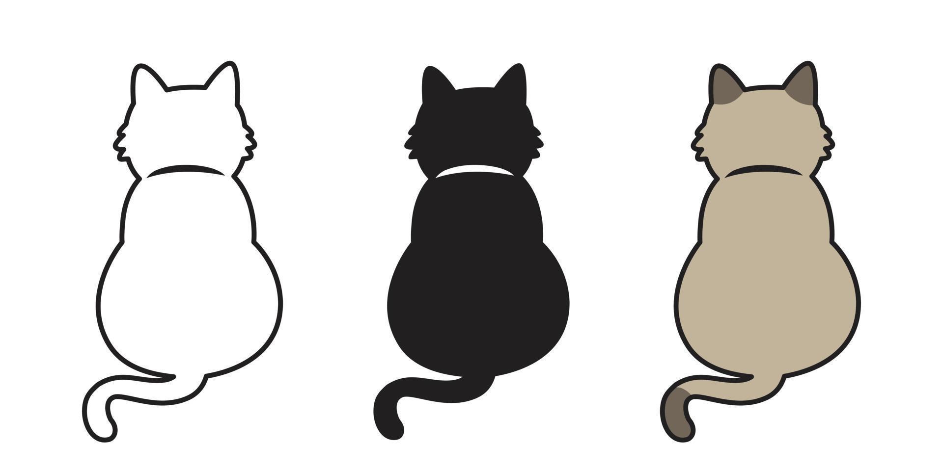 katt vektor ikon logotyp kattunge neko klotter illustration tecknad serie karaktär