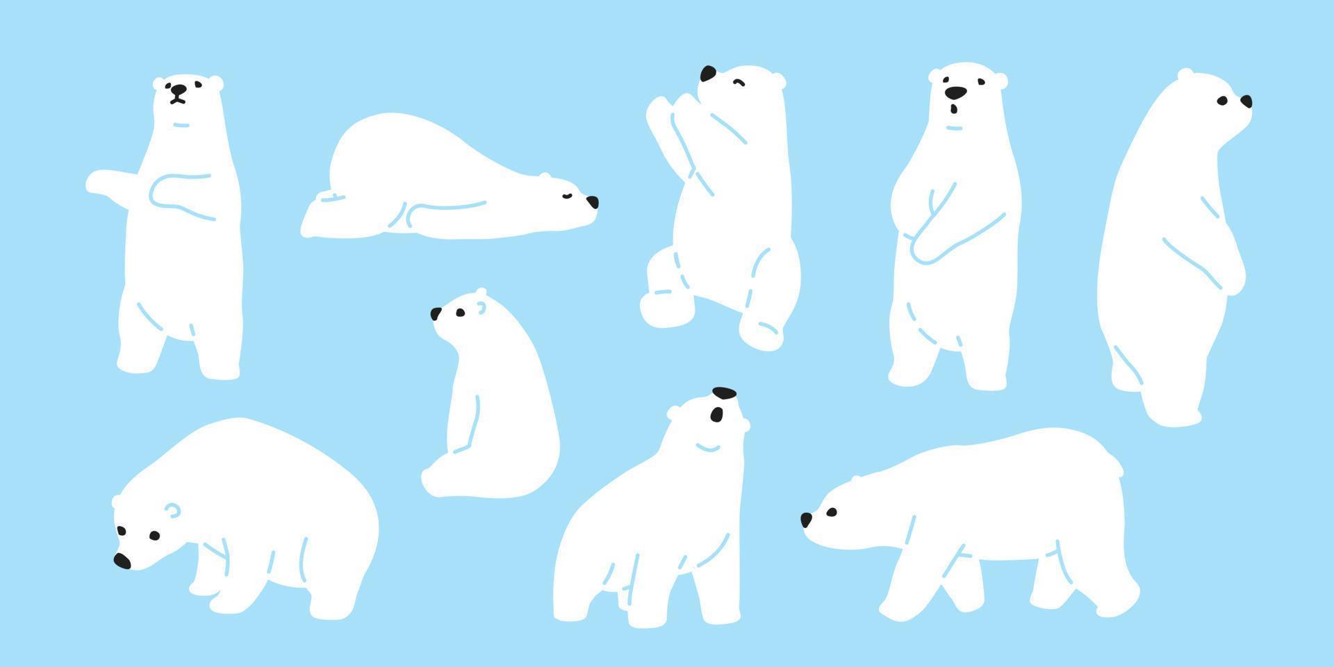 Bär Polar- Bär Teddy Vektor Symbol Charakter Karikatur Gekritzel Illustration