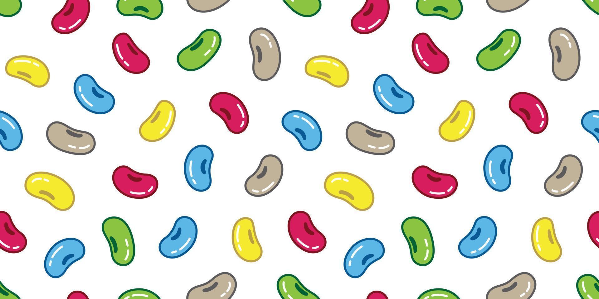 Bohne Gelee Bohne nahtlos Vektor Muster Hintergrund Süßigkeiten gummiartig isoliert Karikatur Hintergrund