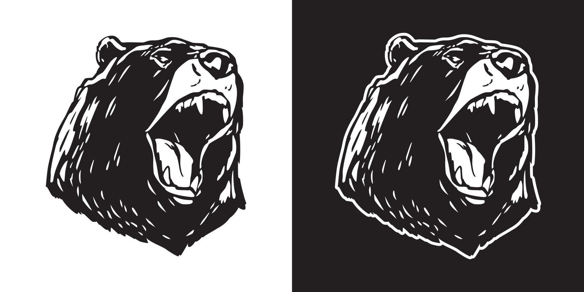 Bär Vektor Polar- Bär Symbol Logo Kopf Illustration Charakter Karikatur