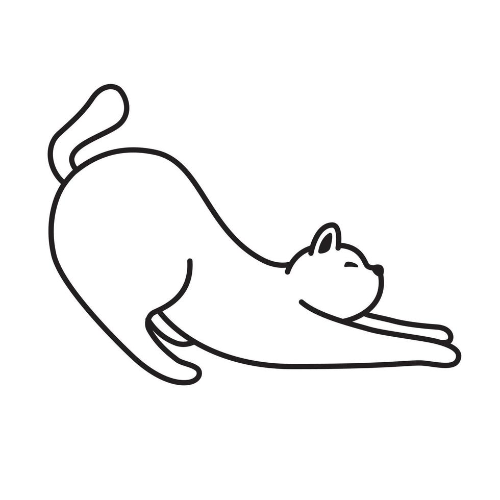 Katze Vektor Symbol Logo Kätzchen Schlaf Gekritzel Illustration Karikatur Charakter