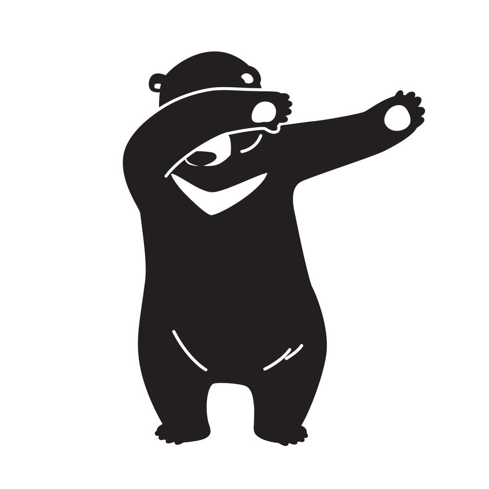 Bär Vektor Symbol Logo Polar- Bär tupfen tanzen Illustration Karikatur Charakter
