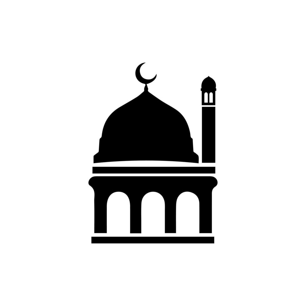 moské enkel ikon, islamic dyrkan plats, muslim symboler, vektor illustration. platt moské ikon design vektor, moské silhuett. hajj, umrah, Ramadhan kareem, IED mubarak