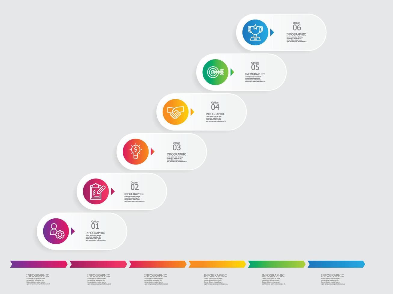 horizontal Schritte Zeitleiste Infografik Element Bericht vektor