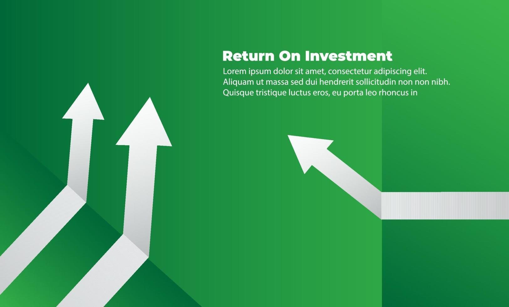 Geschäftspfeil Zielrichtungskonzept zum Erfolg. Return on Investment Roi. anwendbar für Werbung, Titelplakat, Infografik, Landing Page, UI, UX, Persentation, Baner, Social Media gepostet vektor