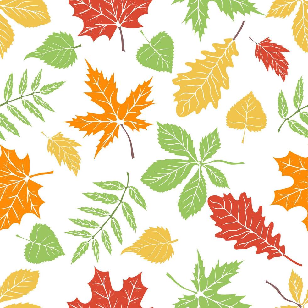 nahtloses Muster mit bunten Herbstblättern. vektor