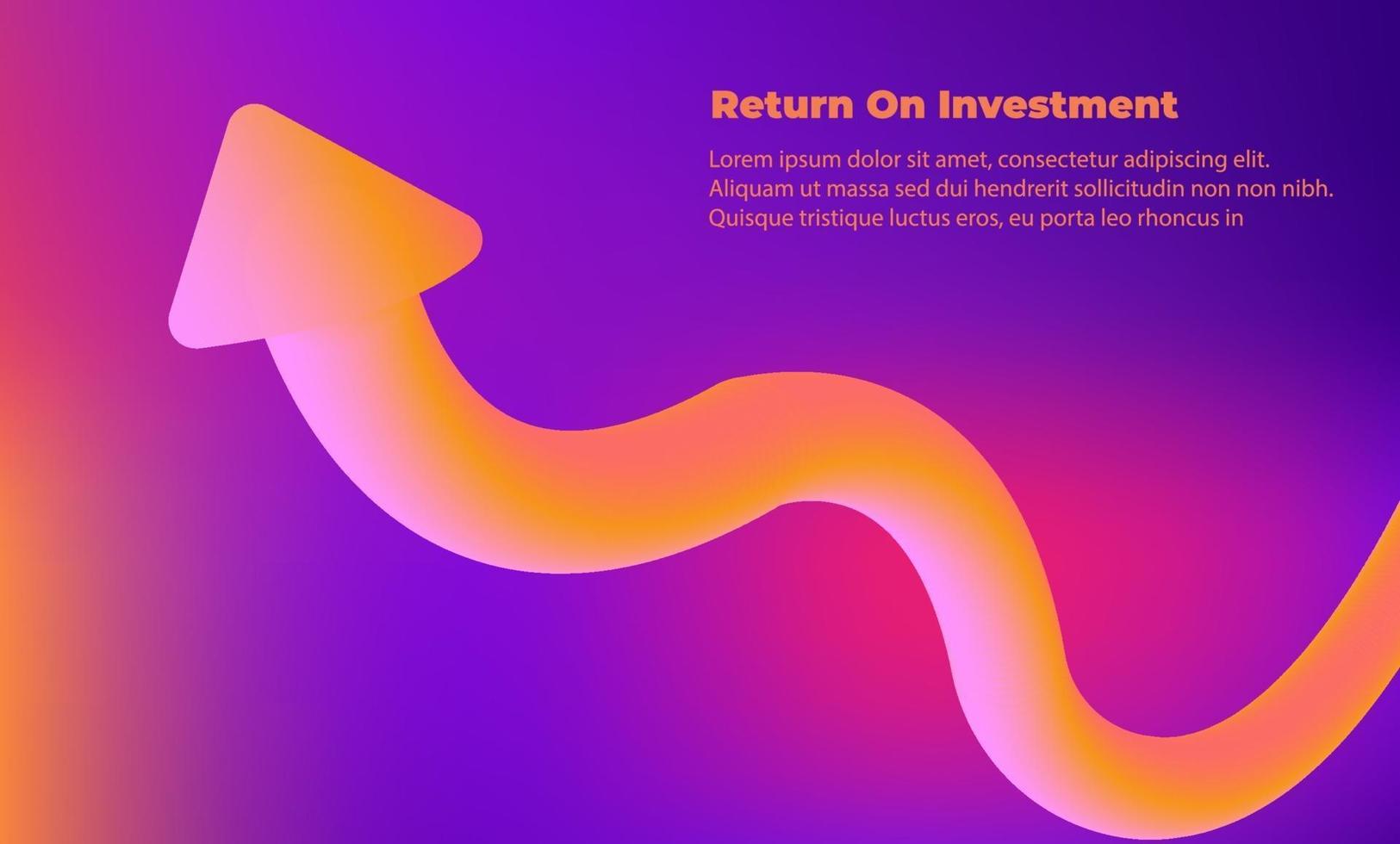 Geschäftspfeil Zielrichtungskonzept zum Erfolg. Return on Investment Roi. anwendbar für Werbung, Titelplakat, Infografik, Landing Page, UI, UX, Persentation, Baner, Social Media gepostet vektor