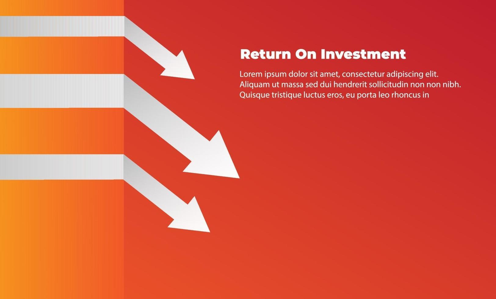 Geschäftspfeil Zielrichtungskonzept zum Erfolg. Return on Investment Roi. anwendbar für Werbung, Titelplakat, Infografik, Landing Page, UI, UX, Persentation, Baner, Social Media gepostet vektor