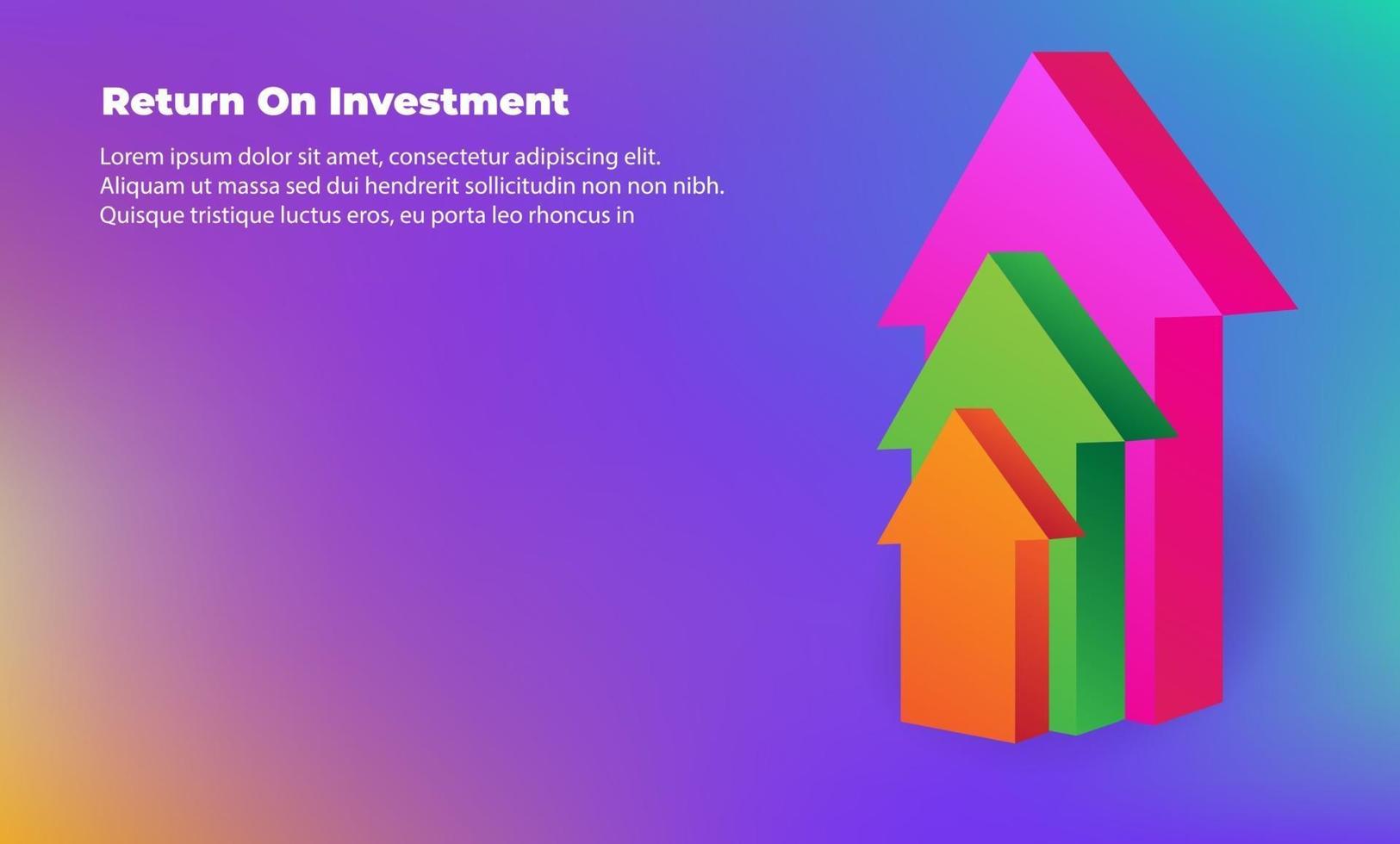 affärspil riktningskoncept till framgång. avkastning på investering ROI. tillämpligt för marknadsföring, omslagsaffisch, infografik, målsida, ui, ux, persentation, baner, sociala medier publicerade vektor