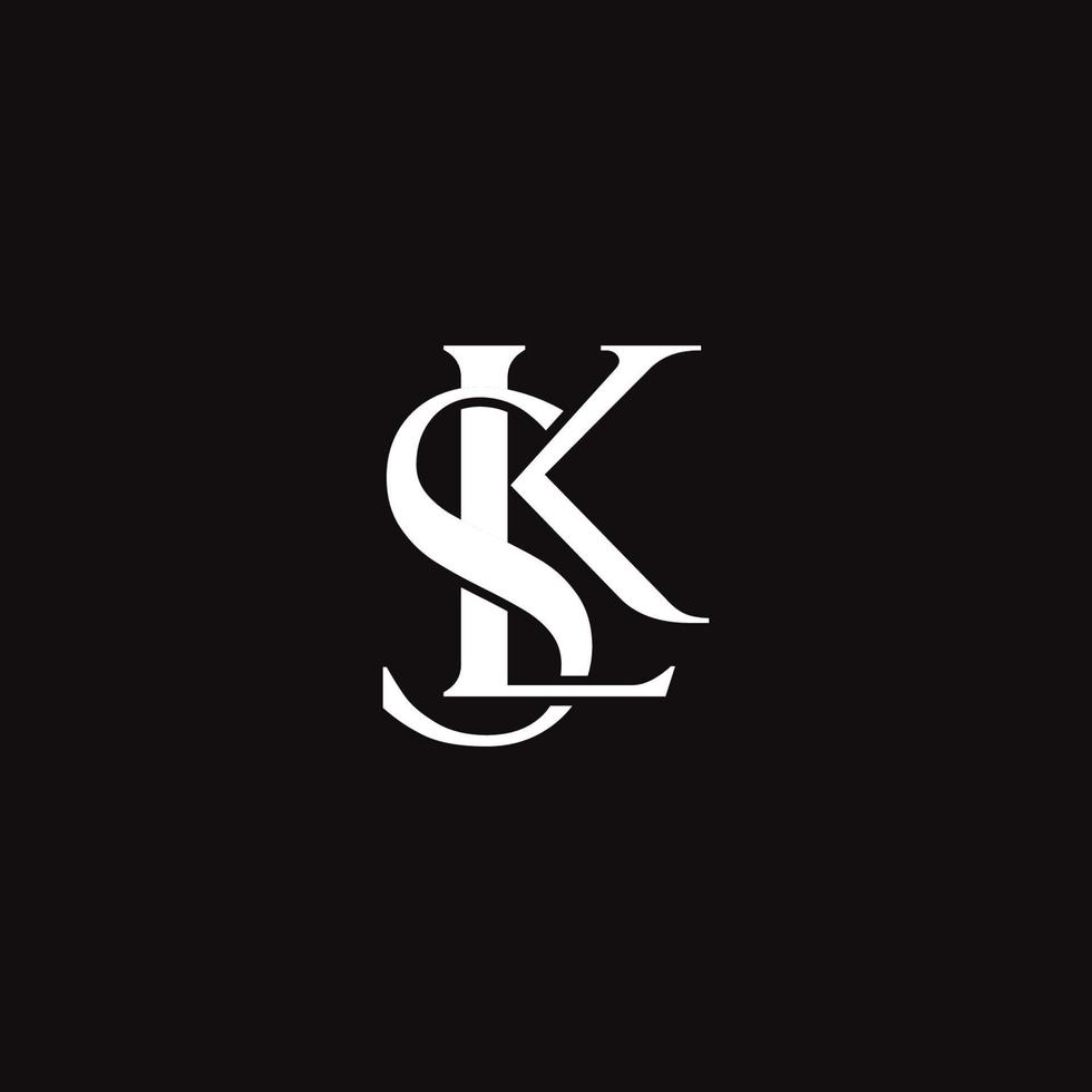 vektor kreativ brev slk monogram logotyp design ikon mall vit och svart bakgrund