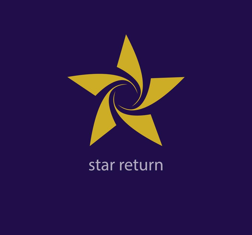 modern introvertierte Star Logo. einzigartig Farbe Übergänge. zyklisch Star Logo Vorlage. Vektor