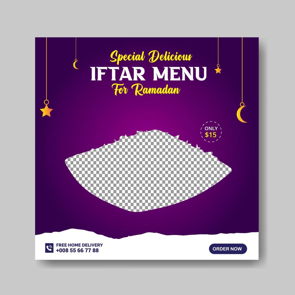 ramadan kareem inlägg i sociala medier vektor