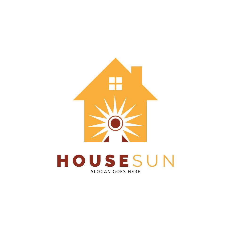 Haus Sonne Symbol Vektor Logo Vorlage Illustration Design